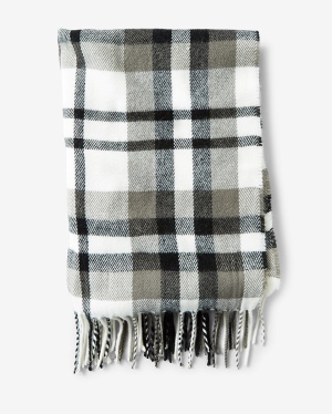 fringed plaid scarf