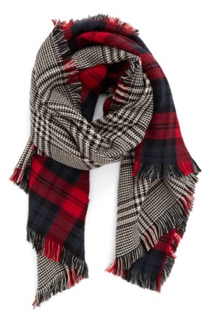 reversible plaid scarf