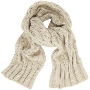 wool cable knit scarf